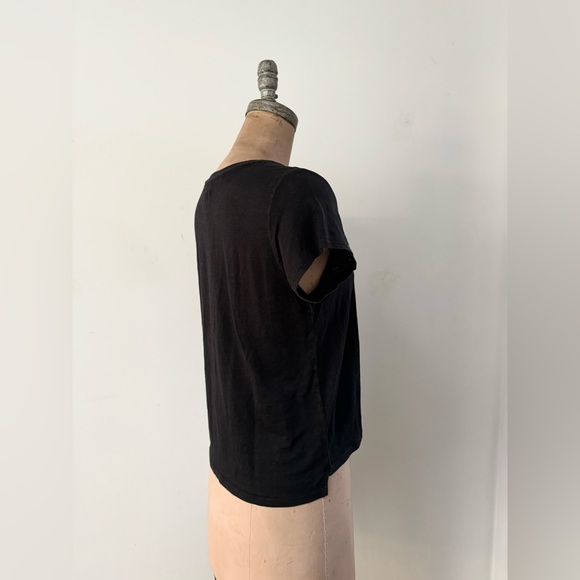 VINCE by graham & spencer black casey boxy linen tee MEDIUM - Picture 5 of 13
